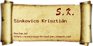 Sinkovics Krisztián névjegykártya