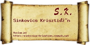 Sinkovics Krisztián névjegykártya